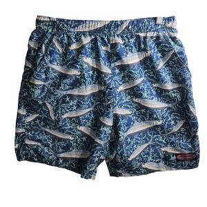 Vineyard Vines Mens Swim Trunks‎ Shorts Fish Print Blue Size S